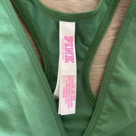 PINK by Victoria’s Secret Deep V Sports Bra — Forest Green - Picture 4 of 6